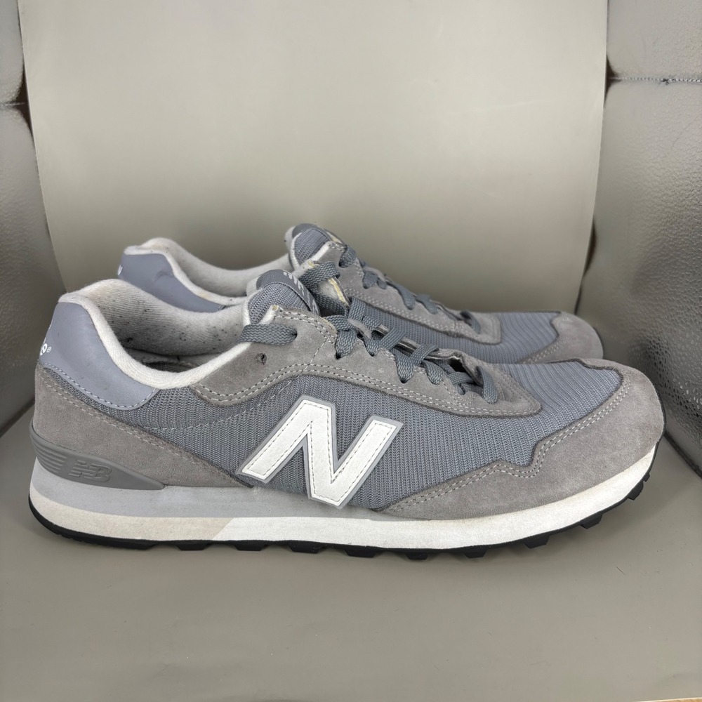 New Balance 515 Grey White Suede Mesh Sneakers ML515RSA Mens 11